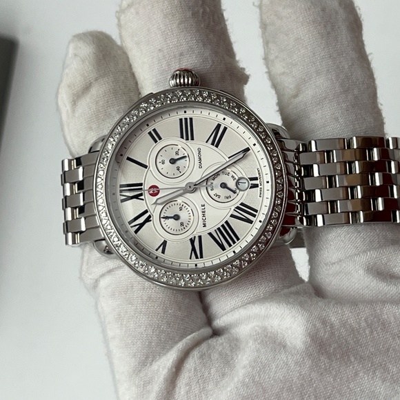 💖Michele Serein💖Diamond Silver Dial Chronograph 40mm Stainless Steel Ladi… - Picture 11 of 17